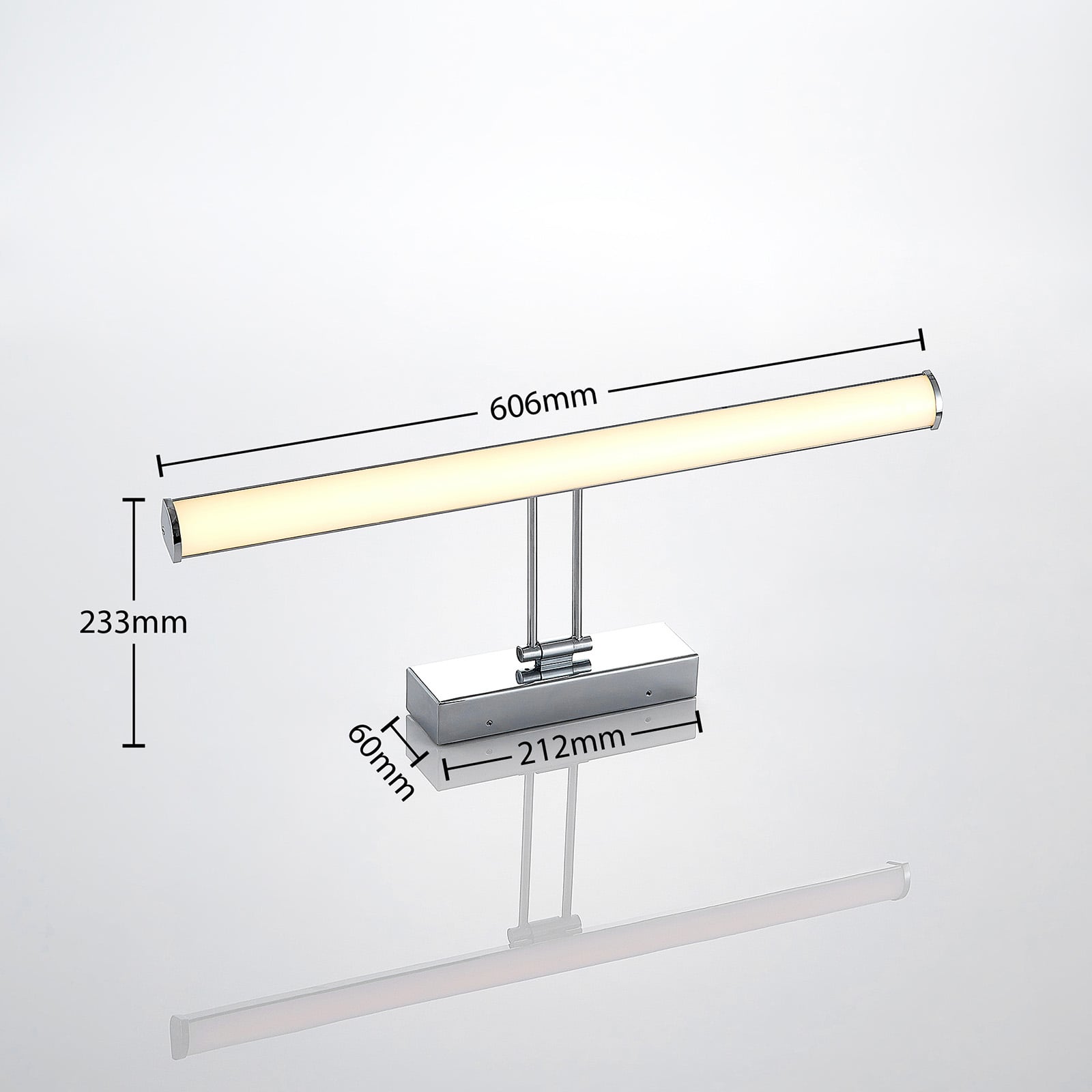 LED speillampe Sanya krom justerbar arm