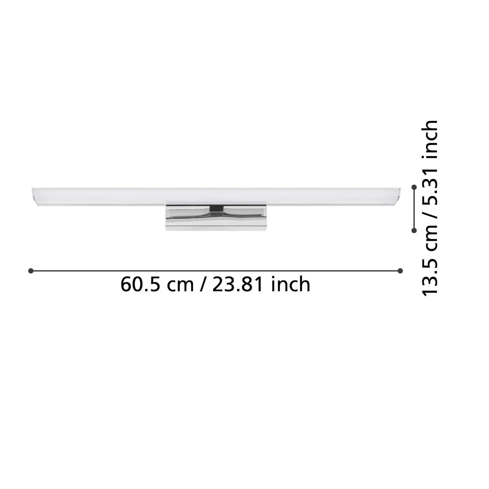 LED speillampe Tabiano-Z dimbar krom detalj