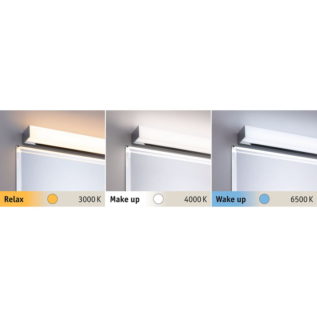 LED speillampe Tova dimbar CCT 90 cm IP44 med fjernkontroll sideprofil
