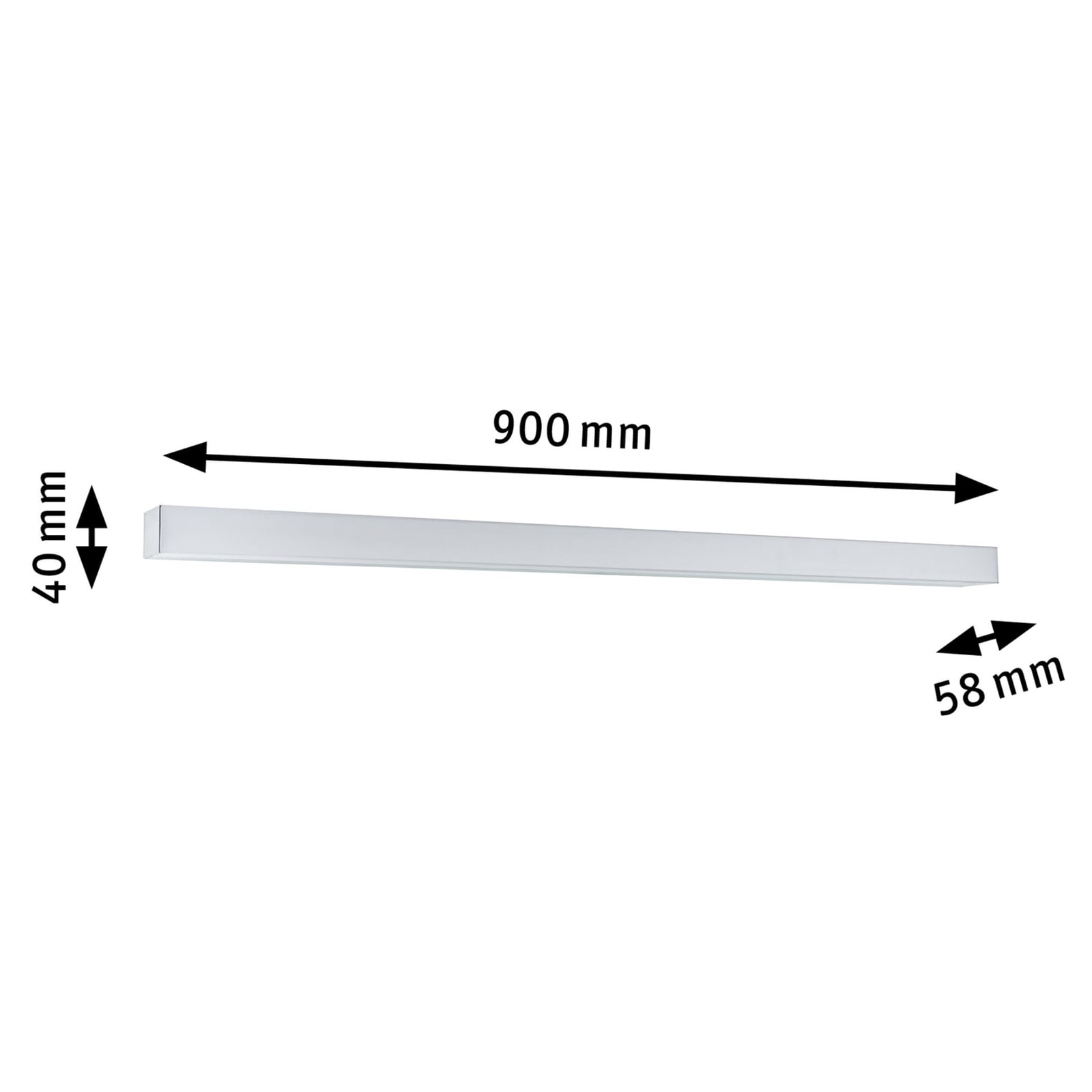 LED speillampe Tova dimbar CCT 90 cm IP44 med fjernkontroll med monteringsdetalj