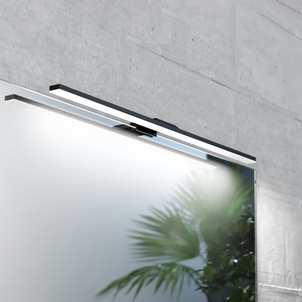 LED speillampe Triga svart 60 cm 4000K IP44 forfra