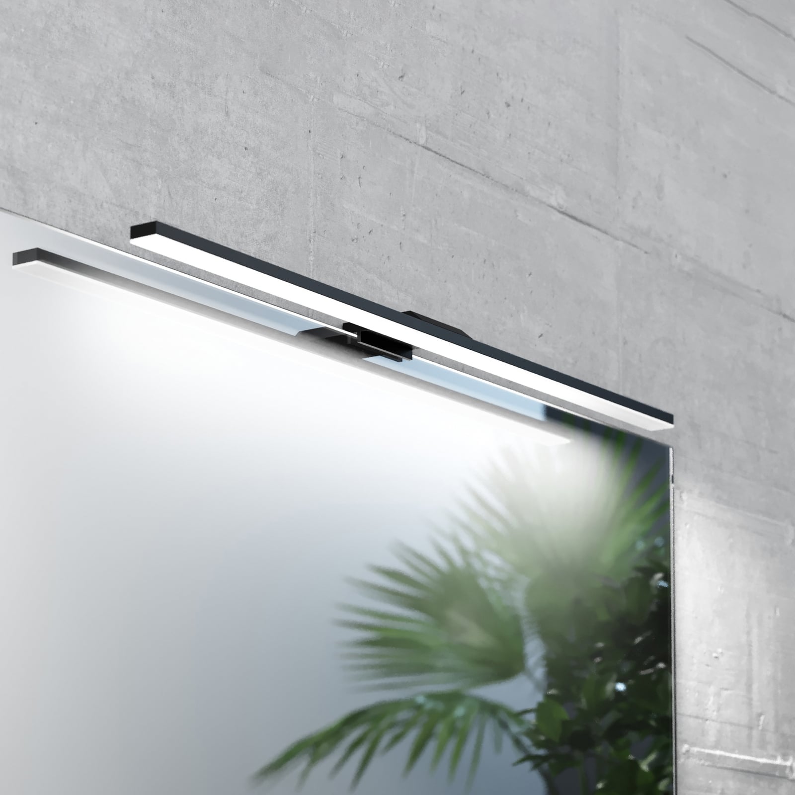 LED speillampe Triga svart 60 cm 4000K IP44 forfra
