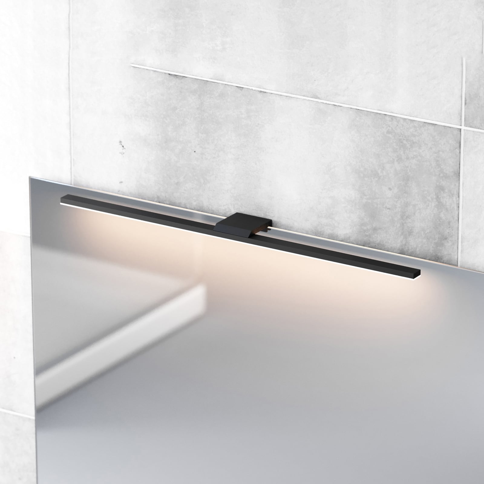 LED speillampe Triga svart 60 cm 4000K IP44 bakside