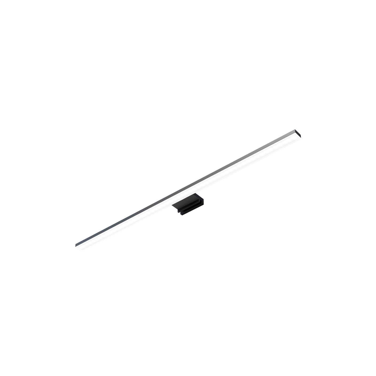 LED speillampe Triga svart 60 cm 4000K IP44 montert på baderomsspeil
