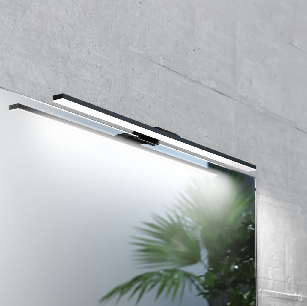 LED speillampe Triga svart 60 cm IP44 3000K forfra