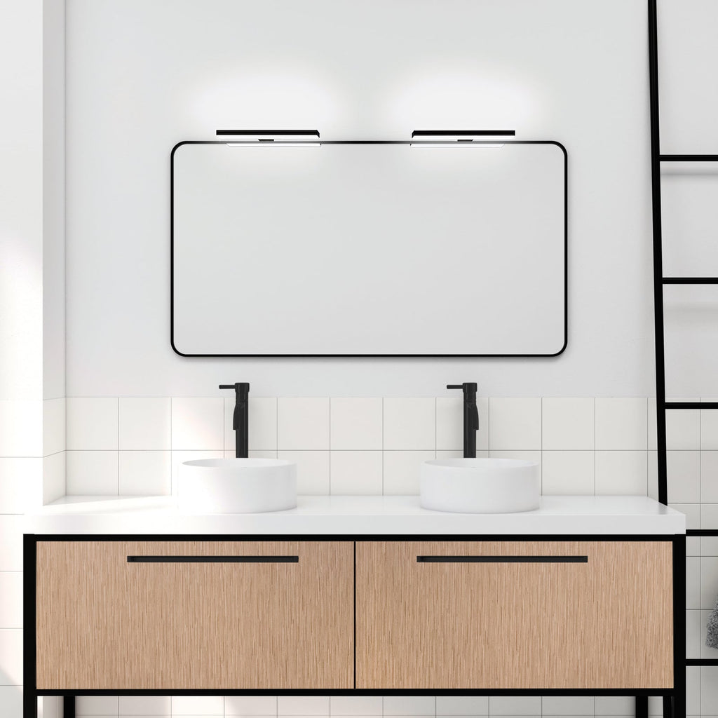 LED speillampe Veronica svart 30 cm 8W IP44 detalj
