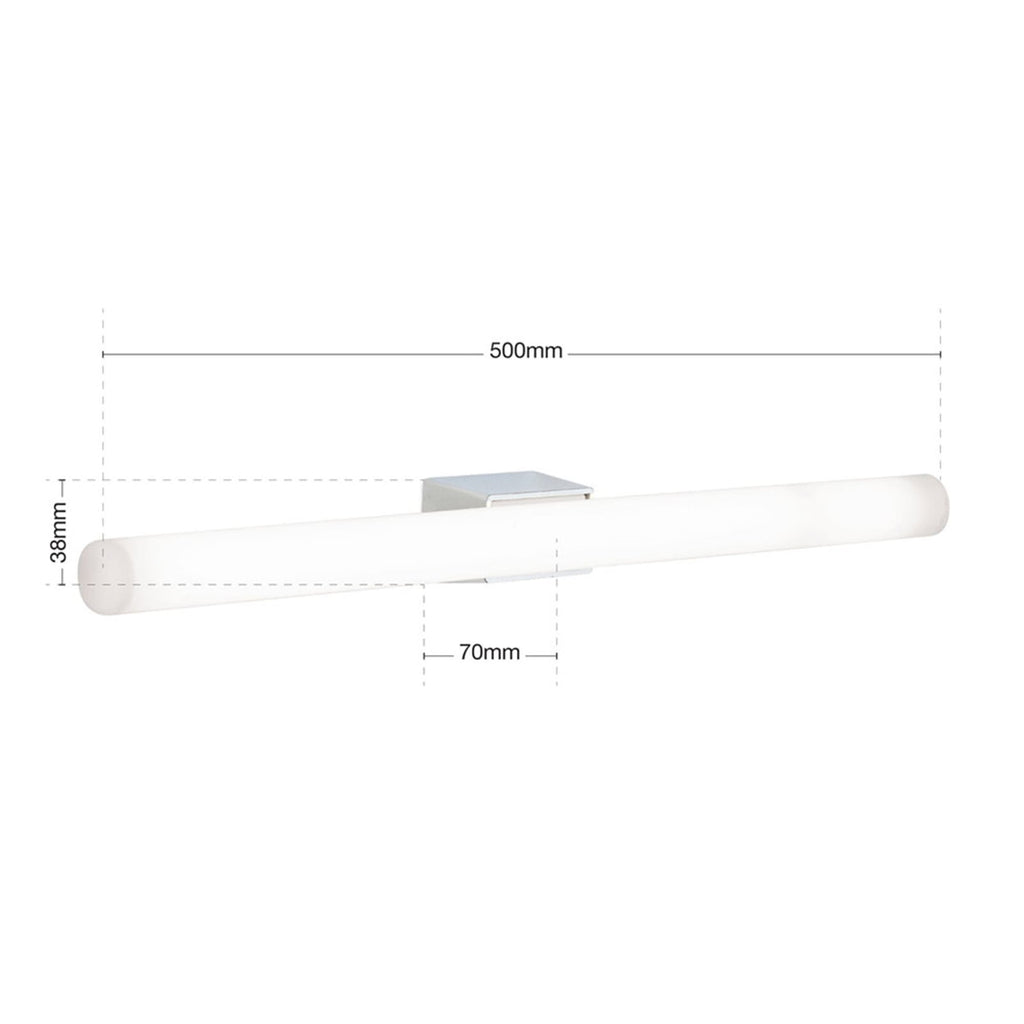 Sideprofil av LED speillampe Visagist 50 cm krom S14d 8W