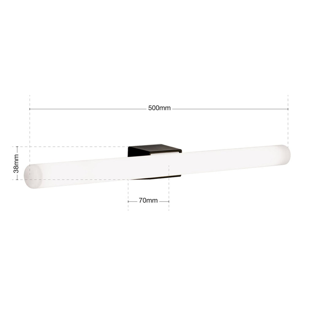 LED speillampe Visagist med monteringsdetaljer