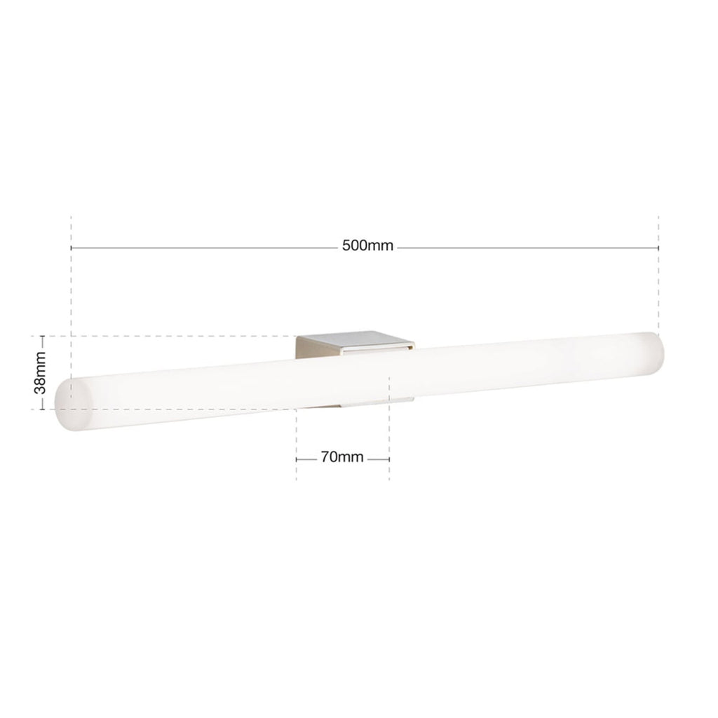 LED speillampe Visagist matt nikkel 50 cm varmhvit lysdetalj