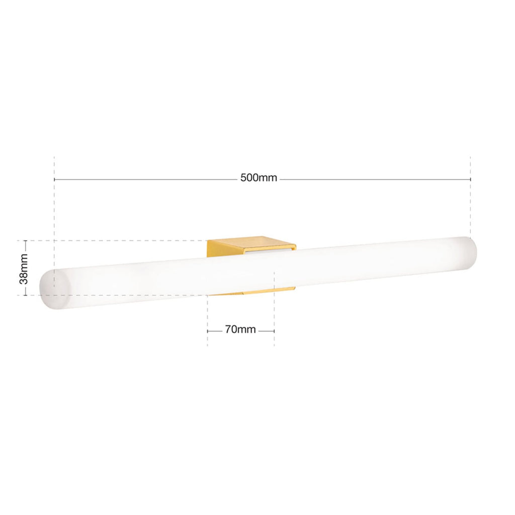 LED speillampe Visagist messing 50 cm S14d 8W metallfinish