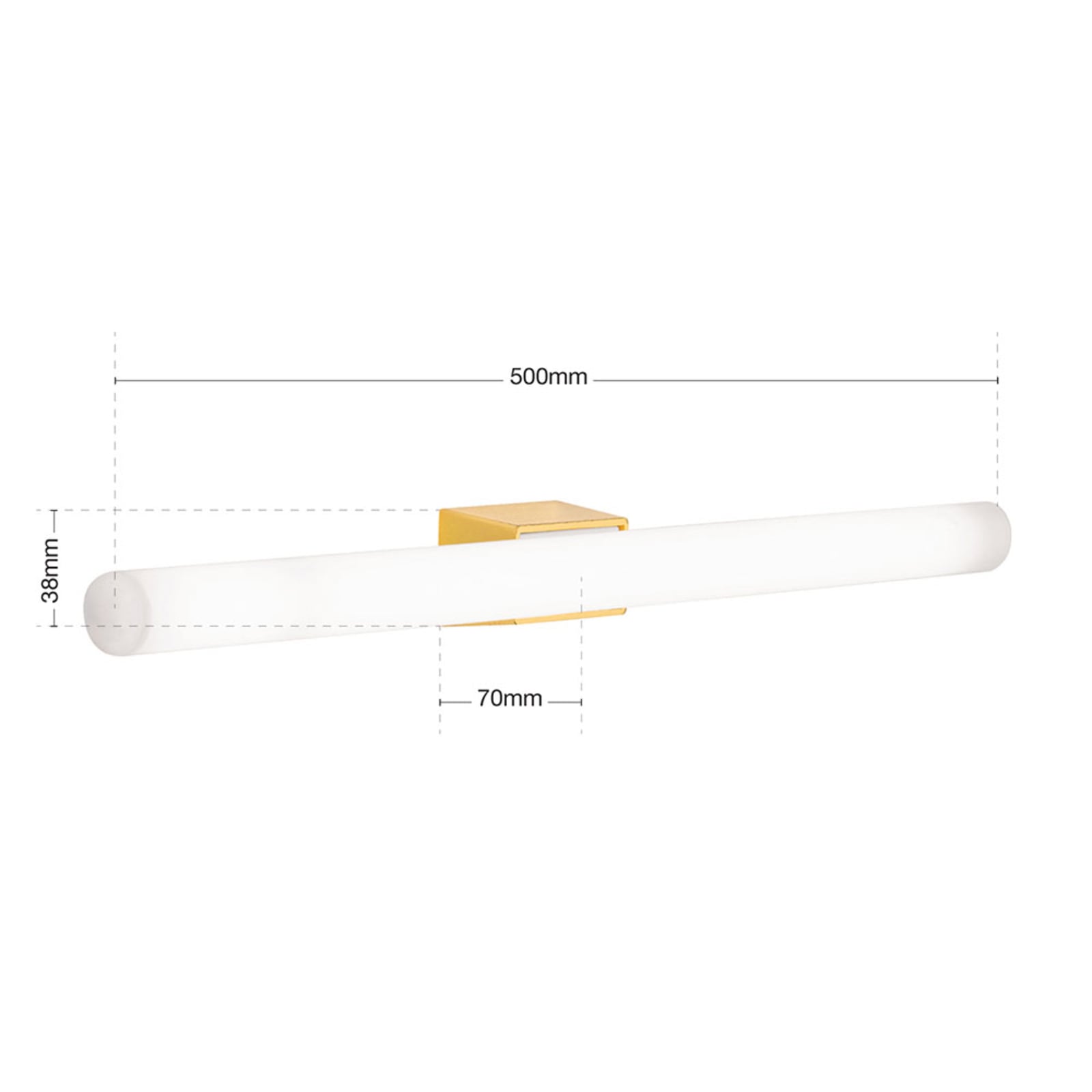 LED speillampe Visagist messing 50 cm S14d 8W metallfinish