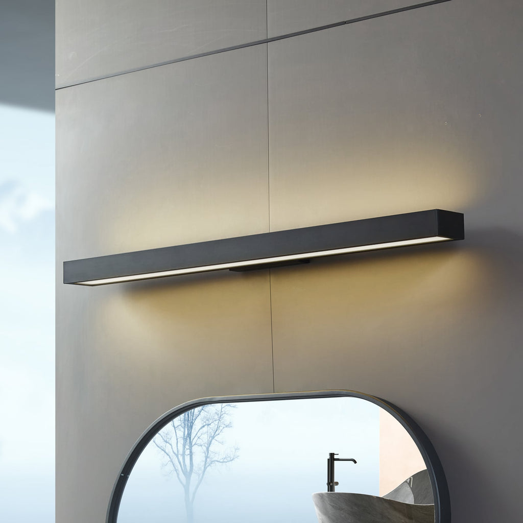 LED speillampe Zafira svart matt aluminium forfra