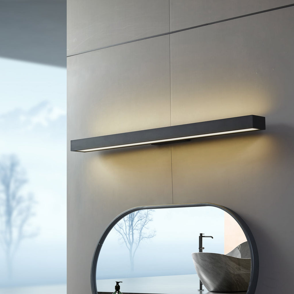 LED speillampe Zafira svart matt aluminium bakside