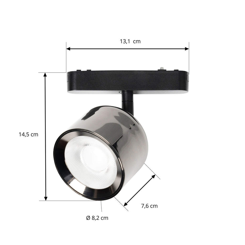 LED-spot 48V Lumaro grå aluminium Ø8,2 cm vinkeljustering