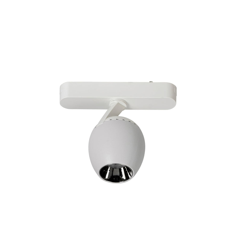 LED-spot 48V Lumaro hvit Ø6 cm dimbar CCT montert i skinnesystem
