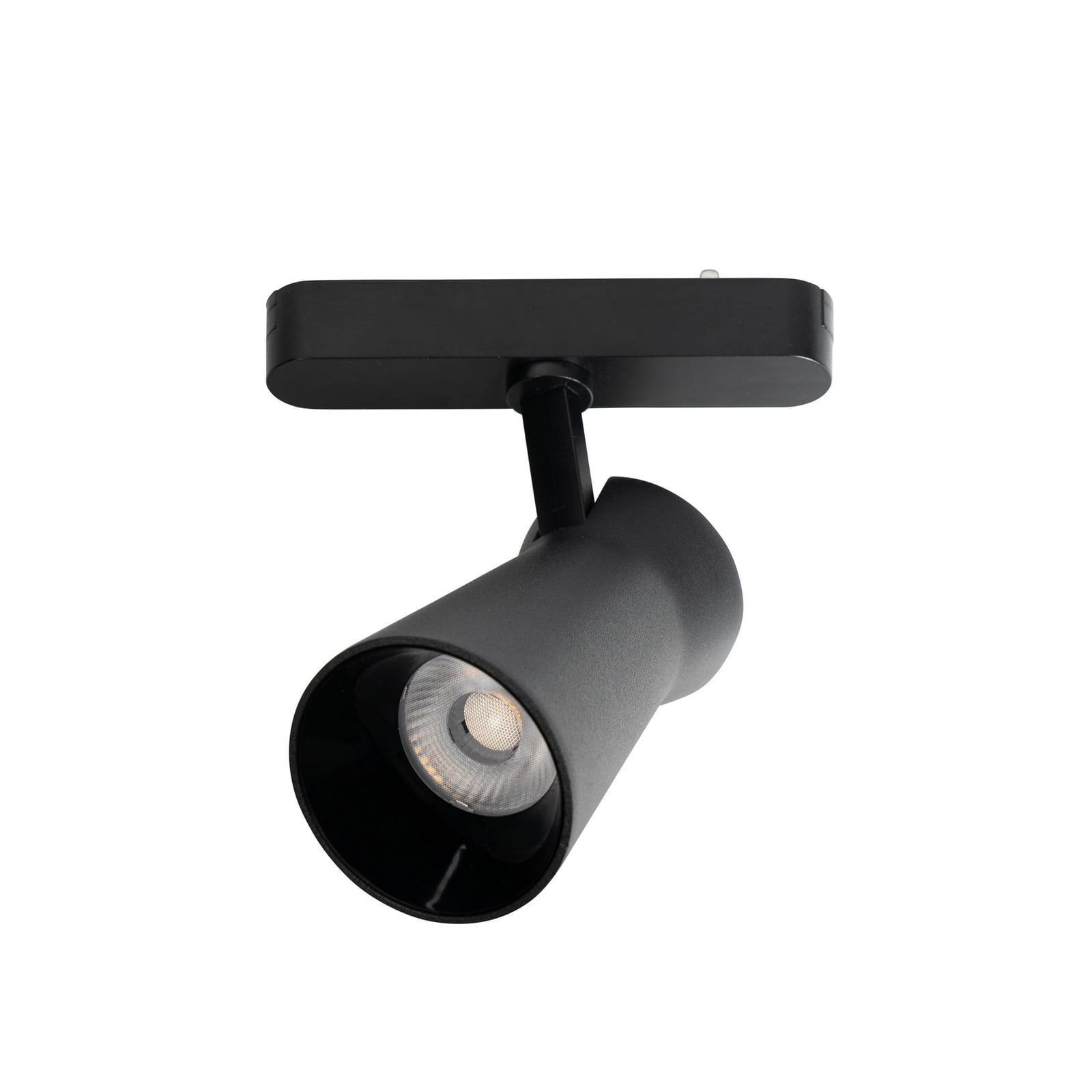 LED-spot 48V Lumaro svart Ø7 cm dimbar CCT montert på skinnesystem