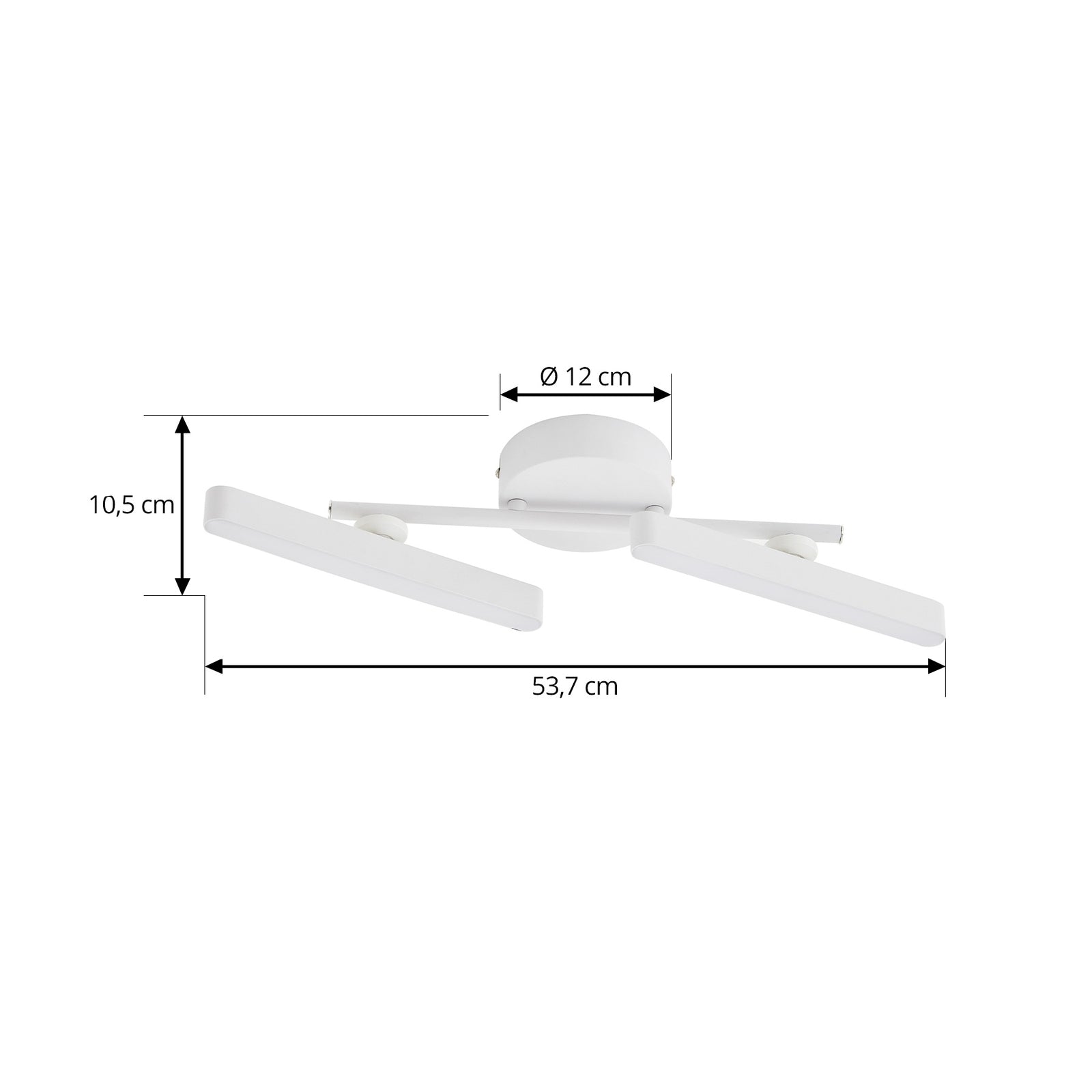 LED spot Eldrin 2-lys hvit dimbar 53,7 cm nærbilde av dimmer