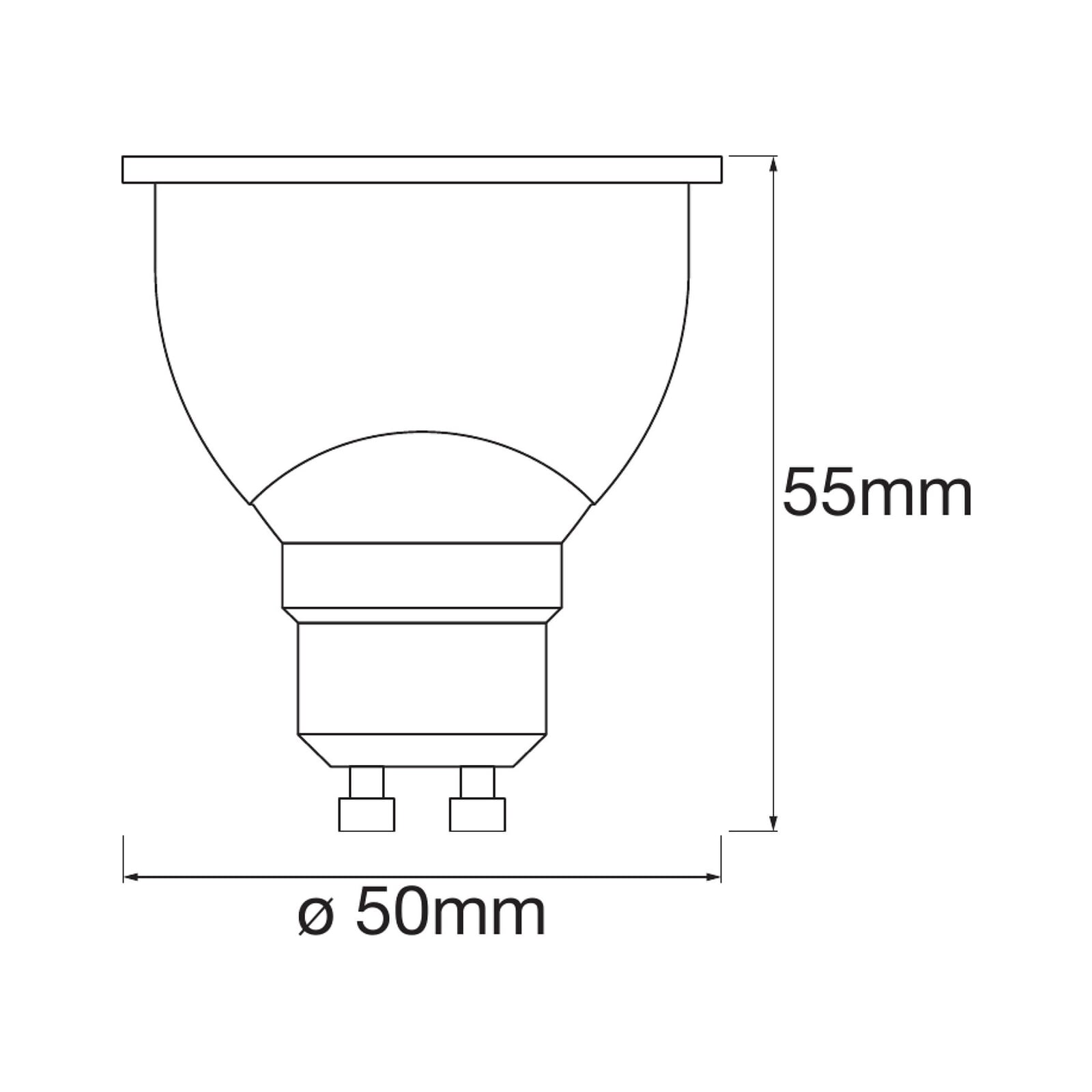 LED-spot GU10 4,9W 350lm CCT dimbar WiFi 45° - LEDVANCE SMART+ montert i lampe