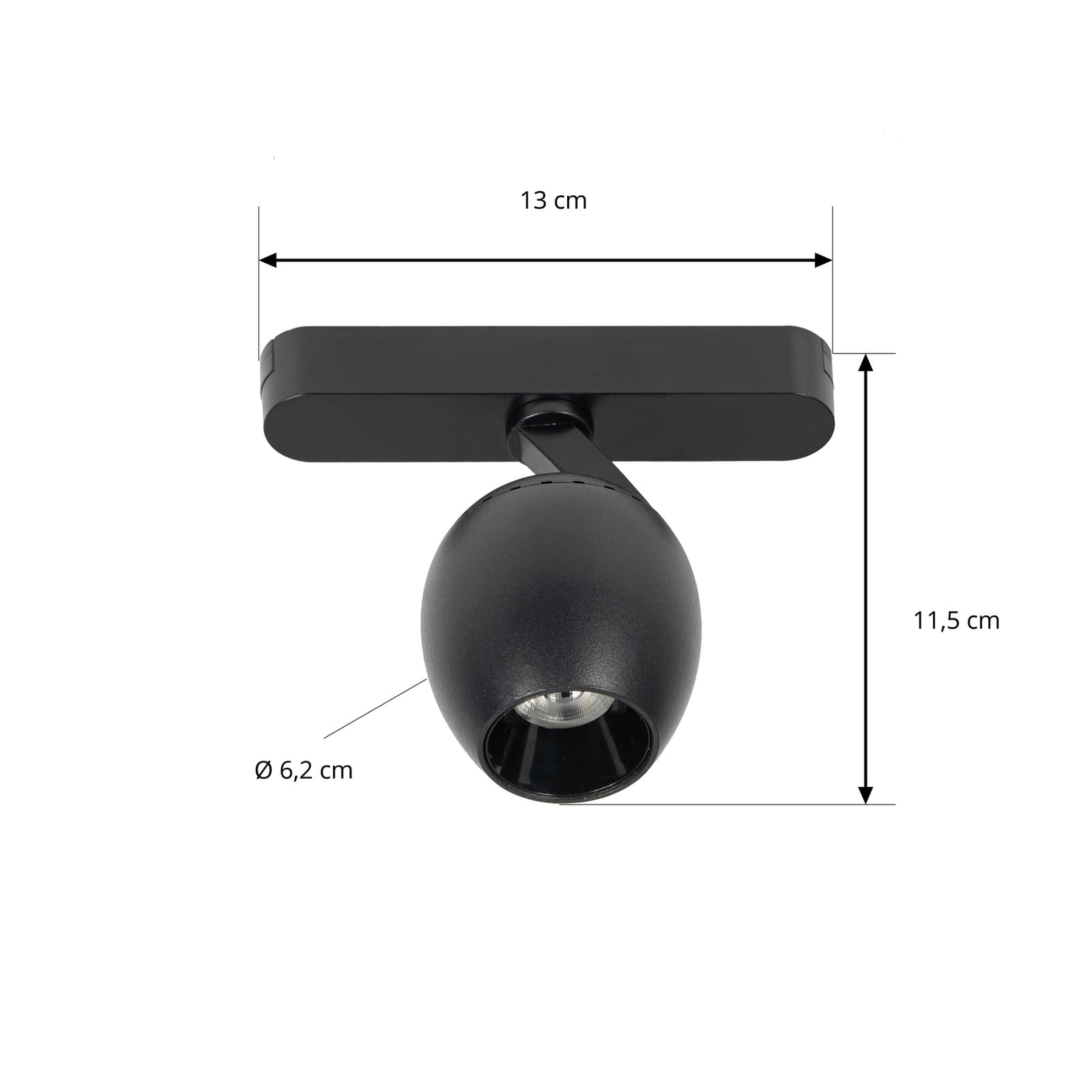 LED spot Lumaro 48V CCT dimbar svart Ø6,2 cm nærbilde