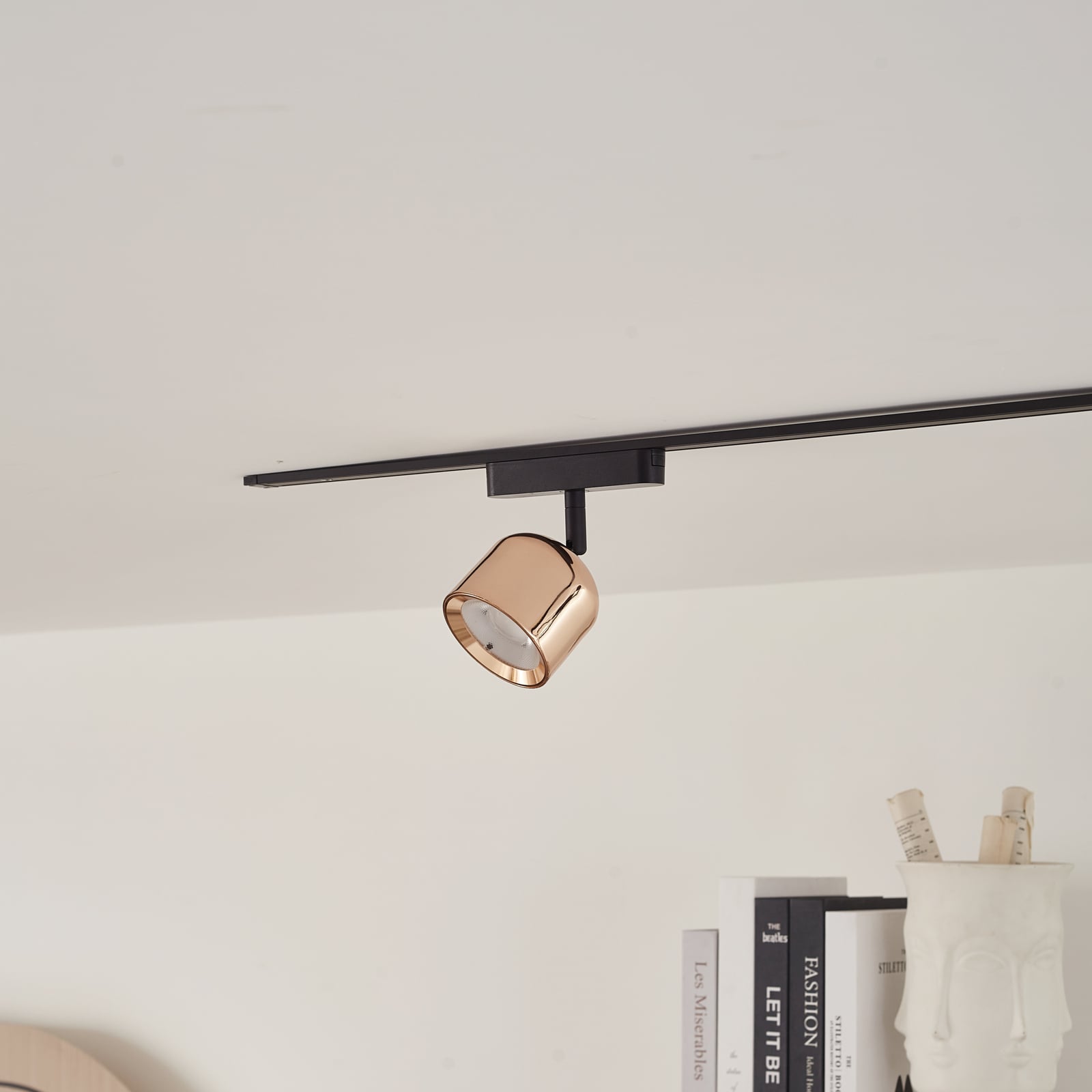 LED-spot Lumaro 48V dimbar CCT roségull Ø8,2 cm aluminium detalj