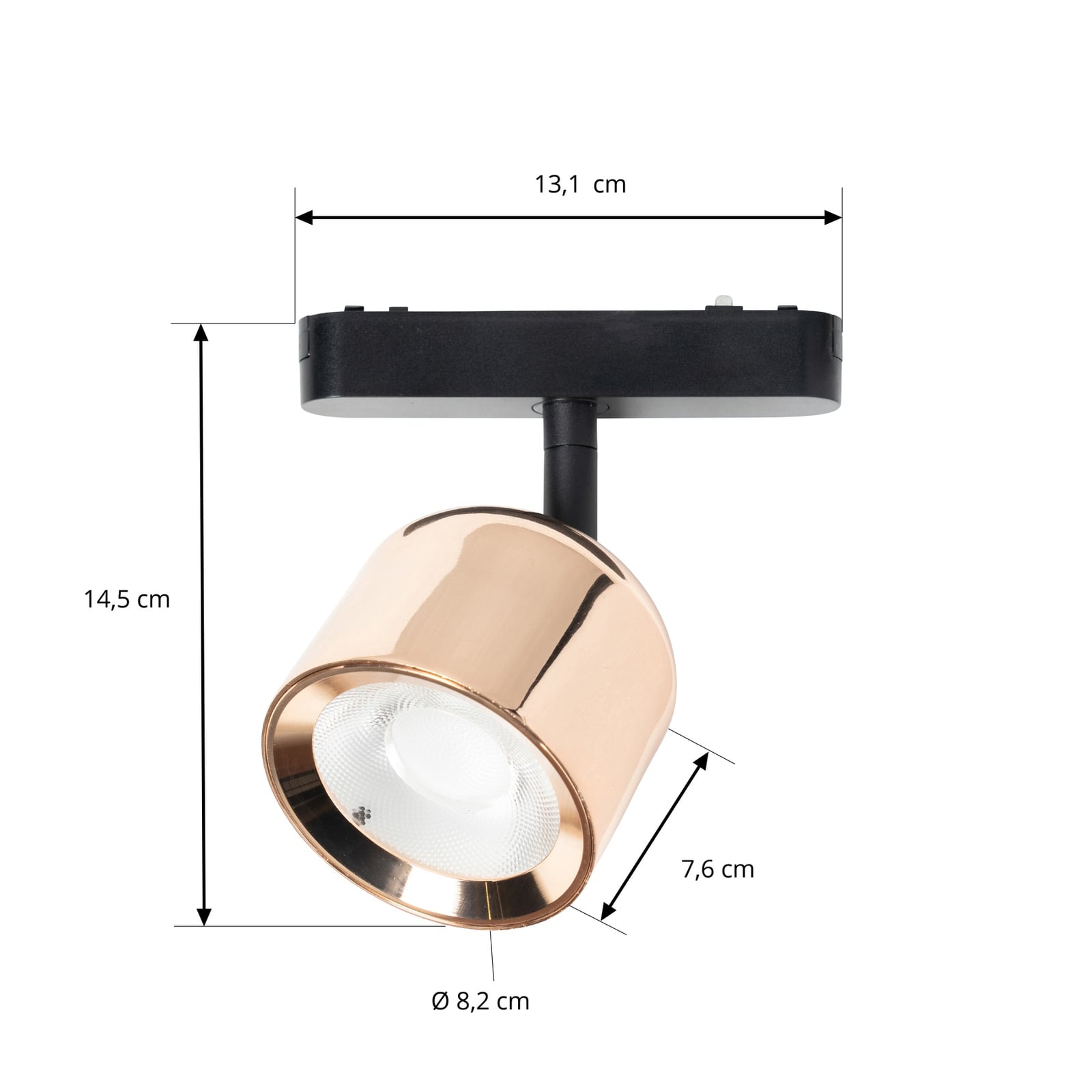 LED-spot Lumaro 48V dimbar CCT roségull Ø8,2 cm aluminium nærbilde