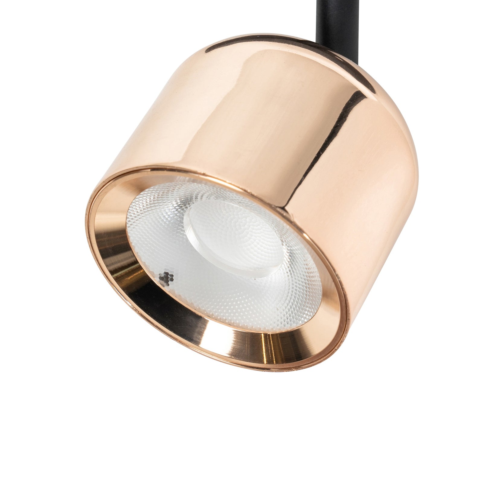 LED-spot Lumaro 48V dimbar CCT roségull Ø8,2 cm aluminium vinklet