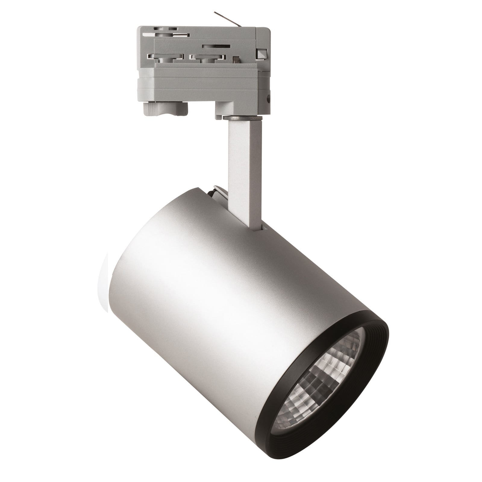 LED-spot Marco for 3-fase skinne sølv Ø11 cm 37W 4000K fra fronten