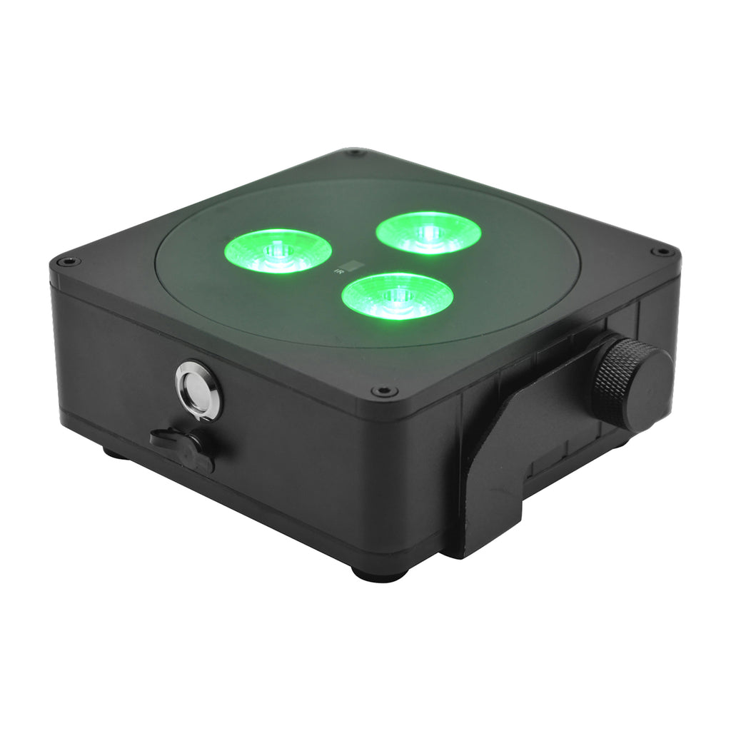LED-spot oppladbar RGBW 24W dimbar IP65 med fjernkontroll bakside