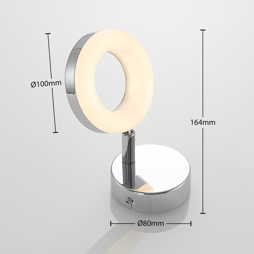 LED spot Tioklia 1-lys krom metall montert på vegg