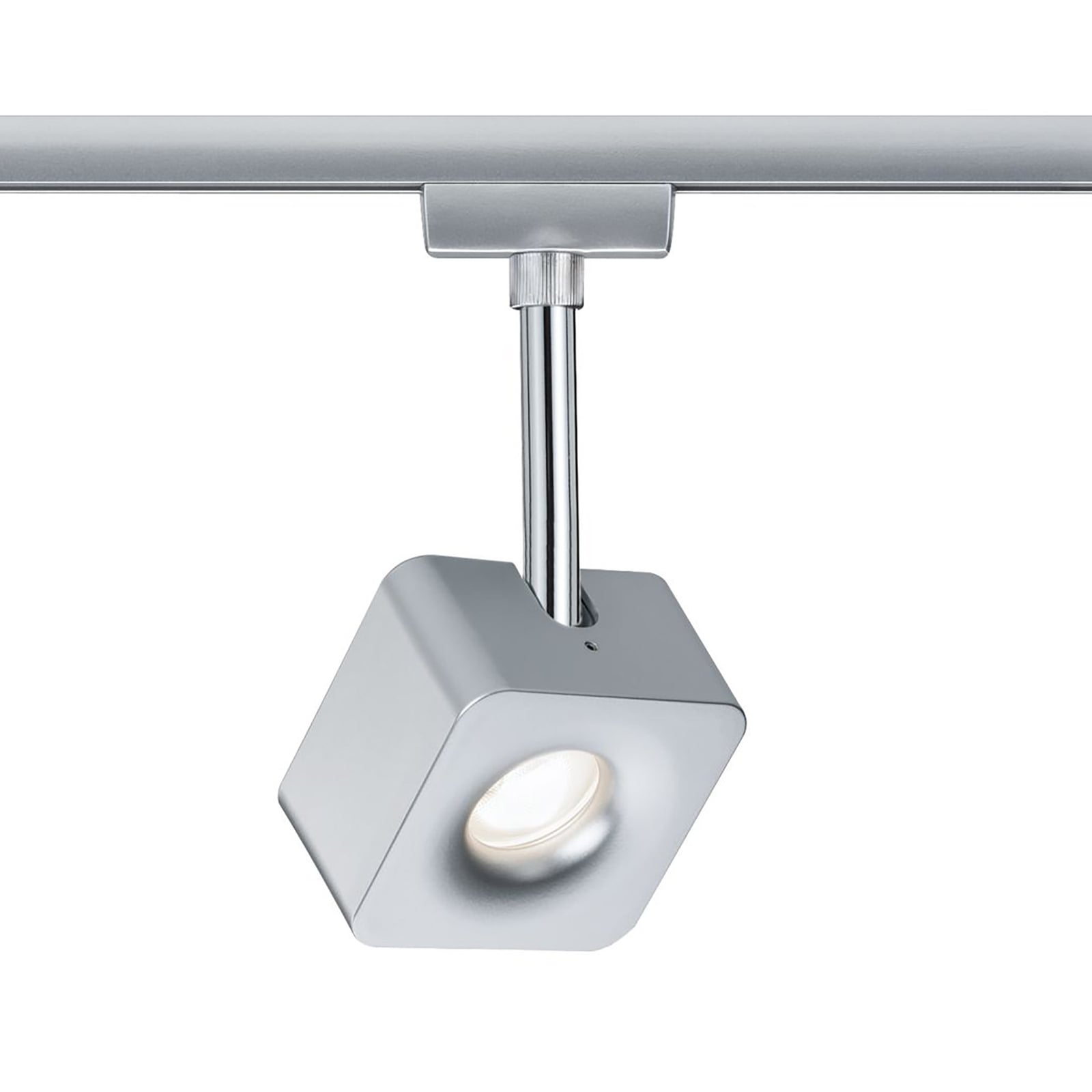 LED-spot URail Cube dimbar krom 8W 2700K Paulmann forfra
