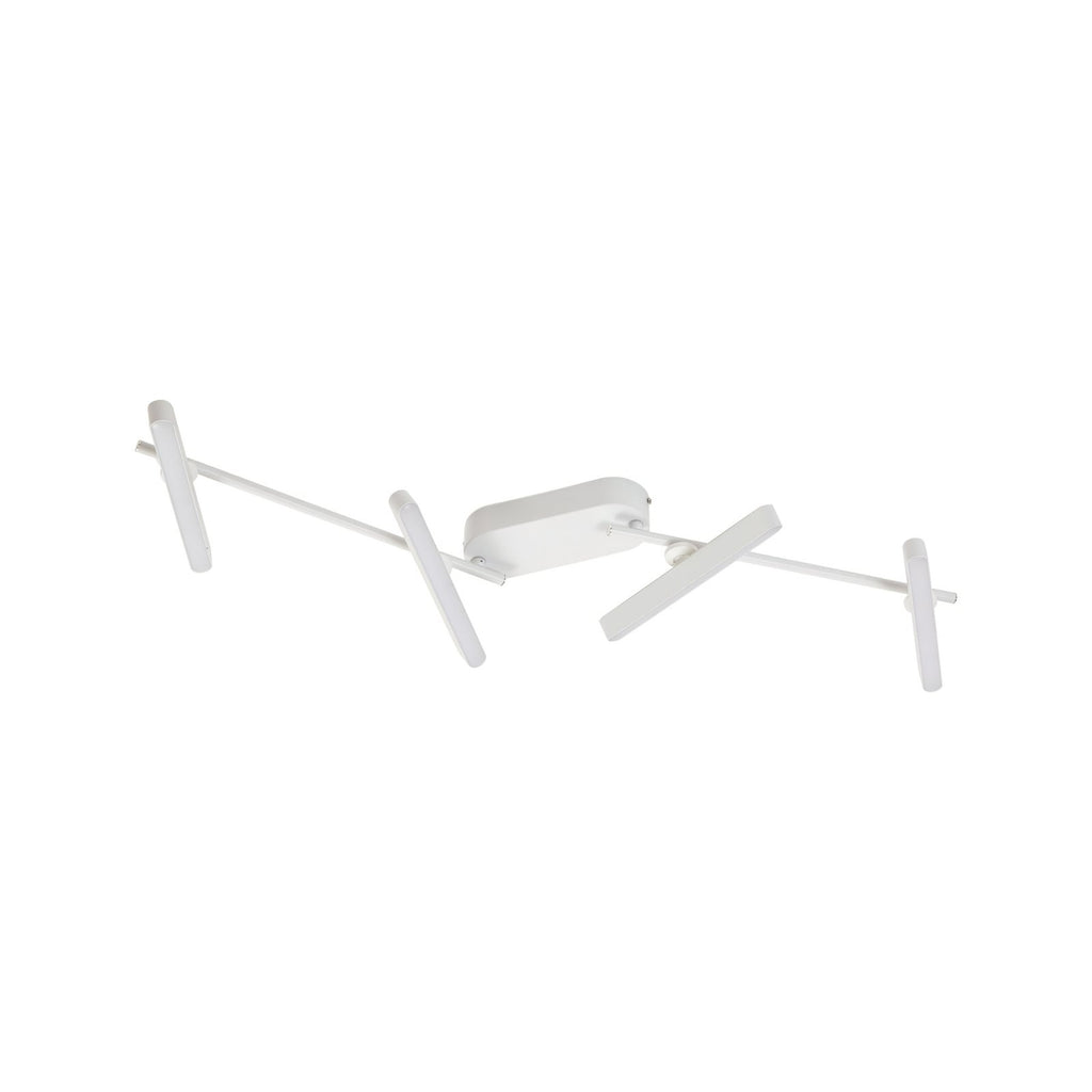 LED spotlist Eldrin 4-lys dimbar 111,5 cm matt hvit montert i tak