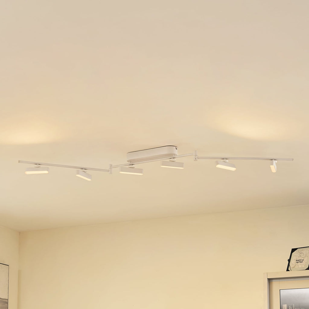 LED spotlist Eldrin 6-lys dimbar hvit 152 cm forfra