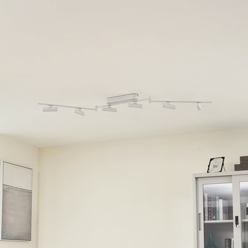 LED spotlist Eldrin 6-lys dimbar hvit 152 cm detalj av lys