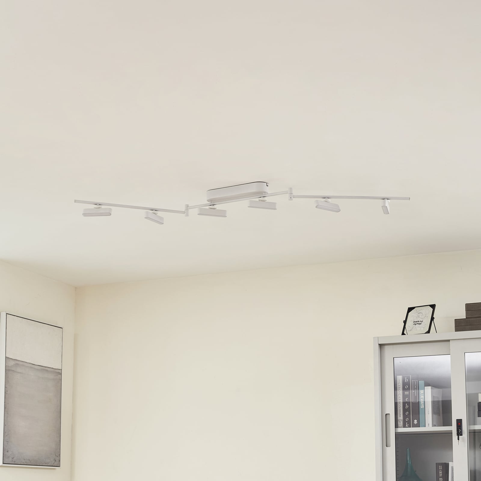 LED spotlist Eldrin 6-lys dimbar hvit 152 cm detalj av lys