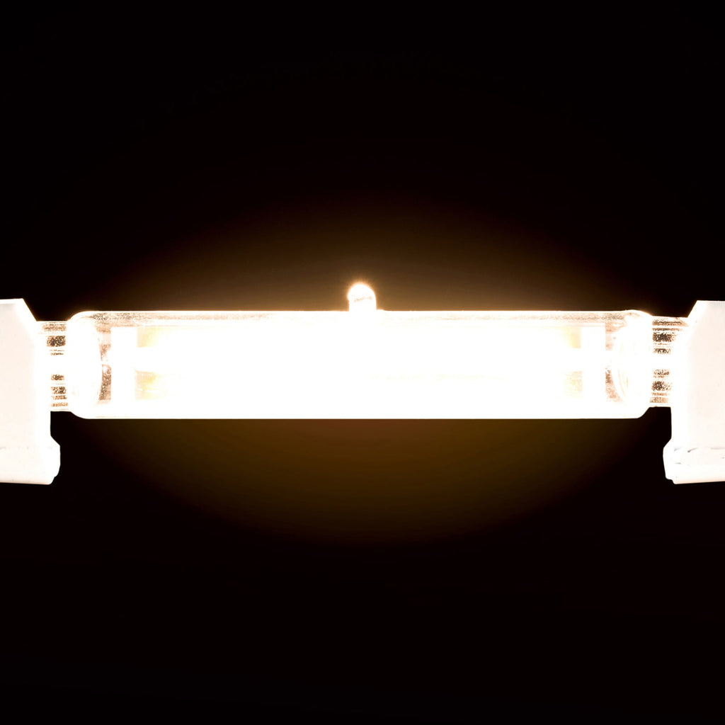 LED stavpære R7s 118 mm 10W 3000K filament klar nærbilde