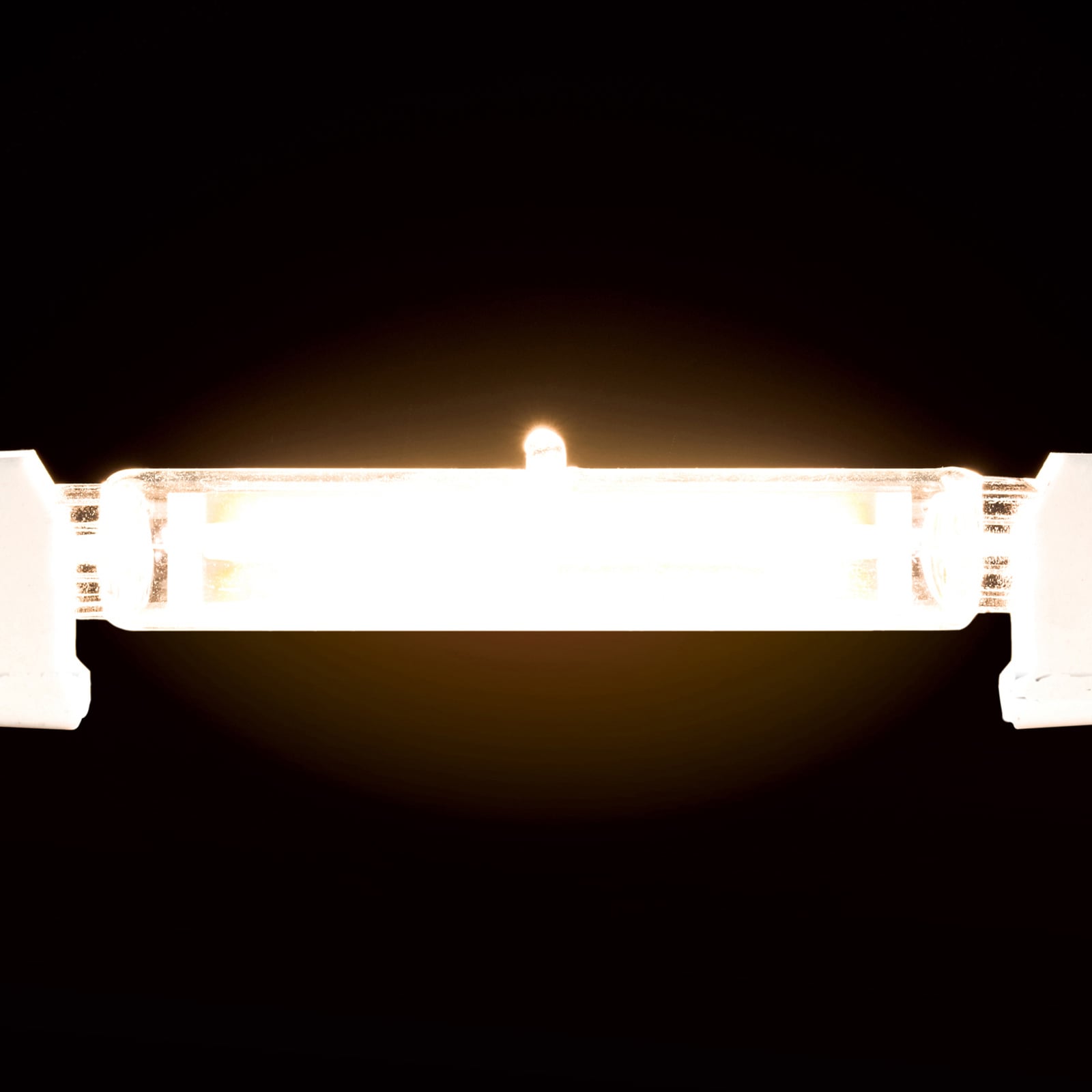 LED stavpære R7s 118 mm 10W 3000K filament klar nærbilde