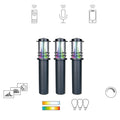 LED sti-lampe 3-pk Petunia RGB Zigbee IP44 svart forfra