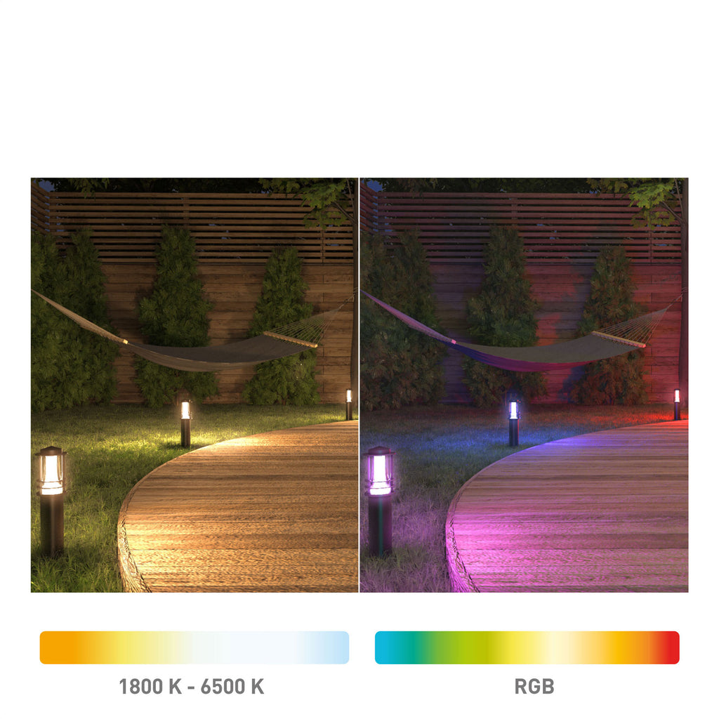 LED sti-lampe 3-pk Petunia RGB Zigbee IP44 svart detalj