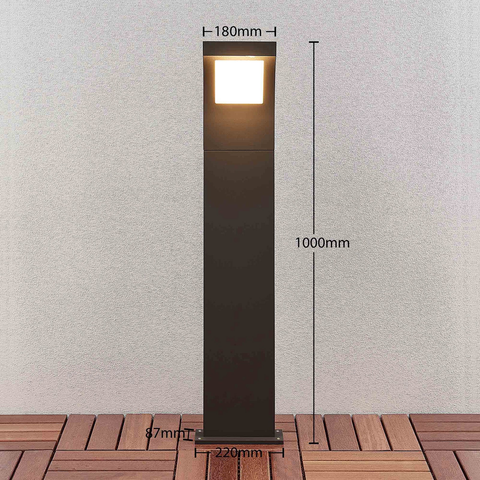 LED sti-lampe Advik antrasitt aluminium 100 cm nærbilde av materiale