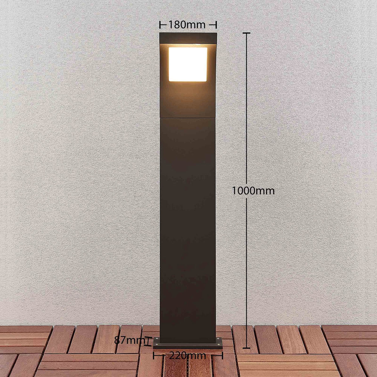 LED sti-lampe Advik antrasitt aluminium 100 cm nærbilde av materiale