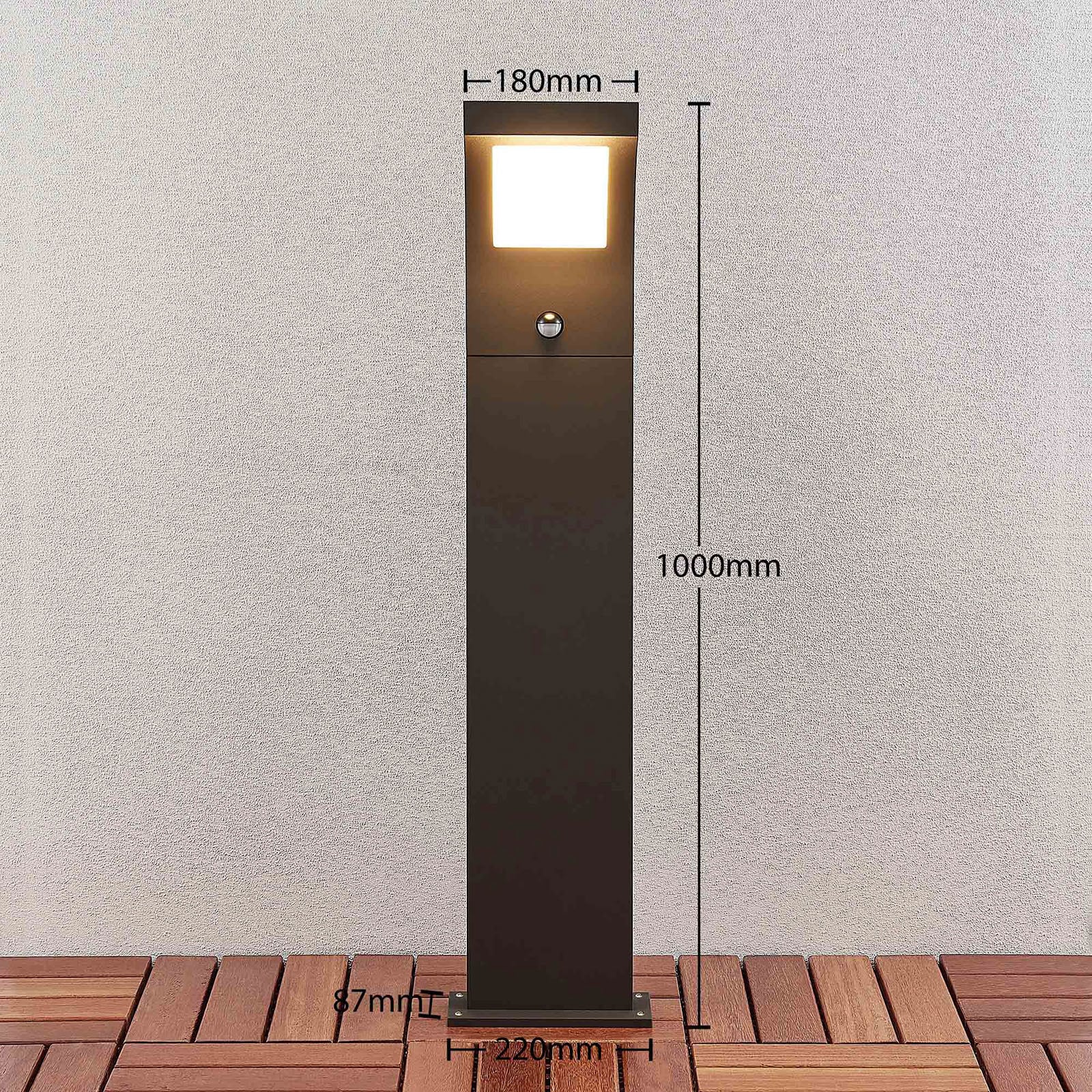 Montert LED sti-lampe Advik med bevegelsessensor 100 cm grafitt IP54 i hage