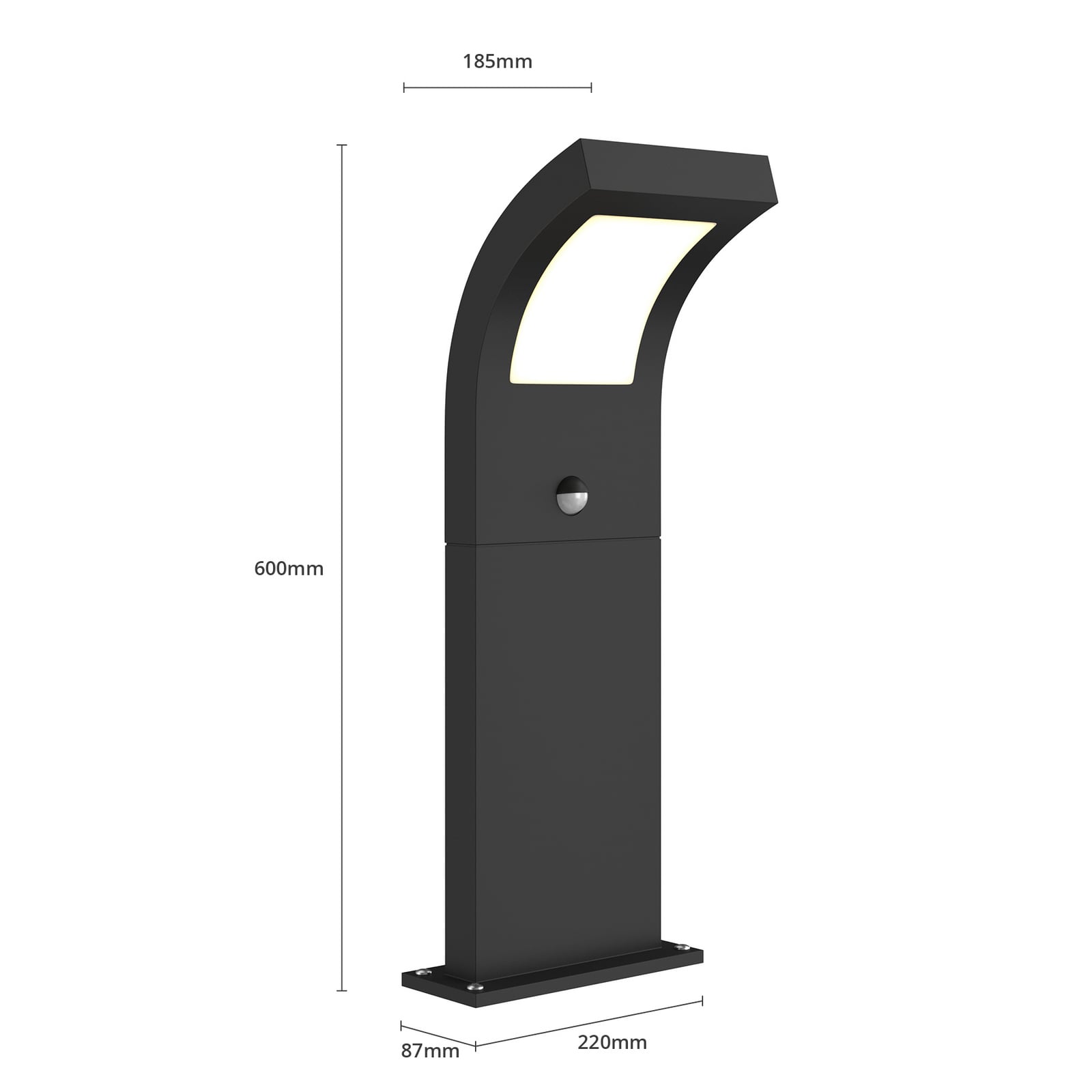 LED sti-lampe Advik med bevegelsessensor lyskilde og bevegelsessensor