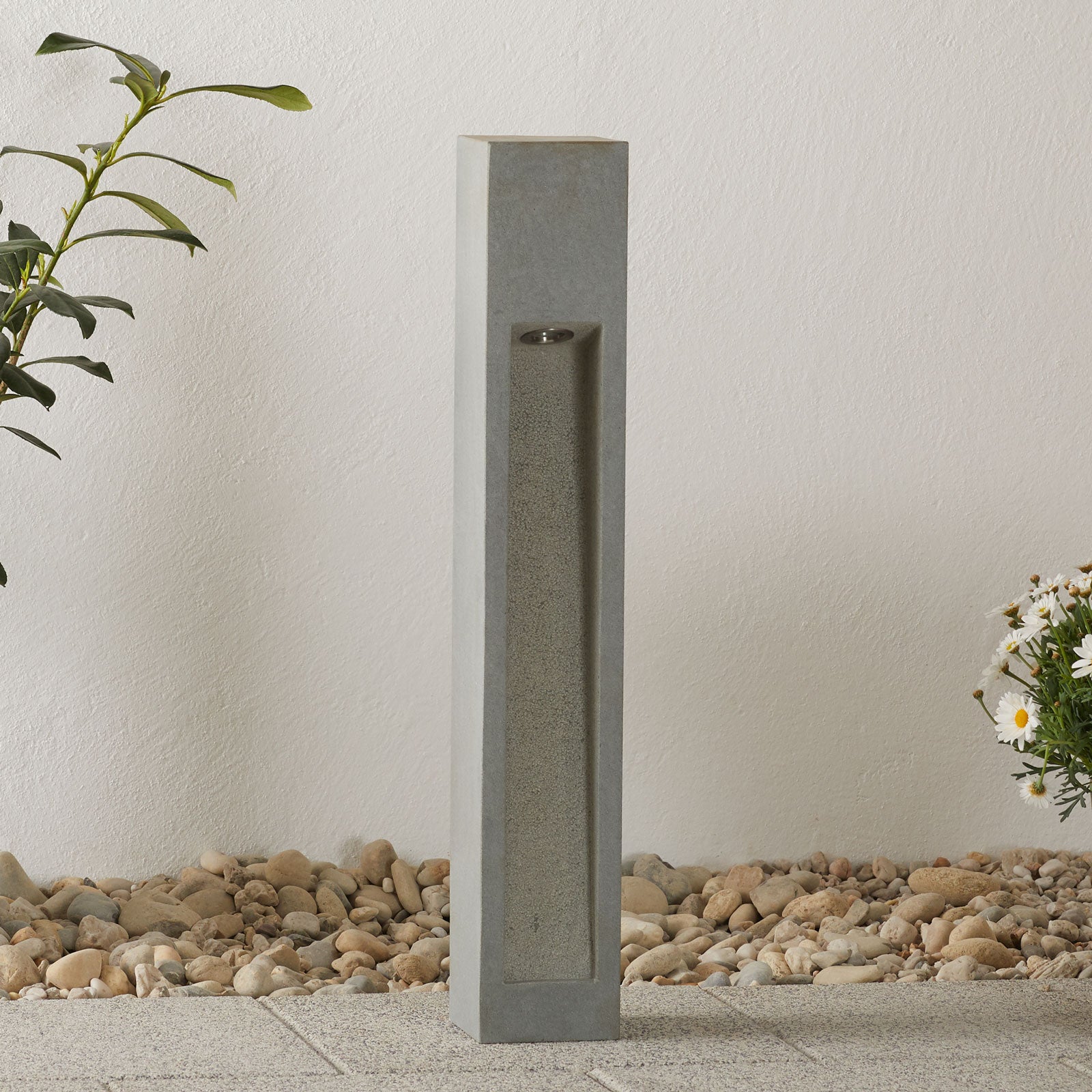 LED sti-lampe Arrock Stone naturstein grå bakside