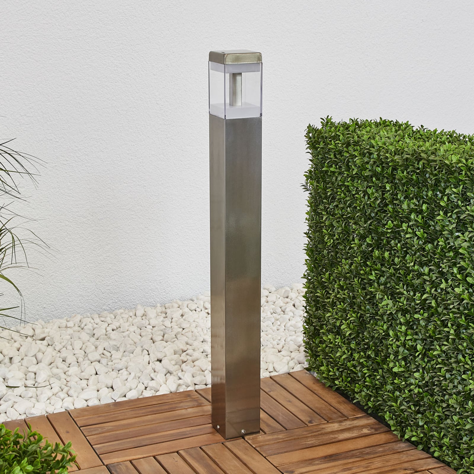 LED sti-lampe Baily rustfritt stål 80 cm IP44 bakside
