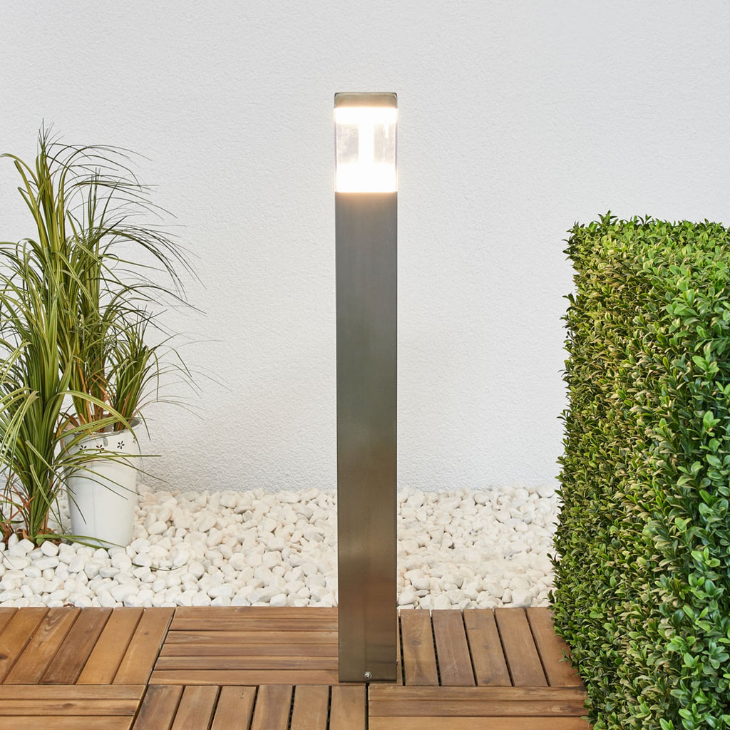 LED sti-lampe Baily rustfritt stål 80 cm IP44 detalj av LED-lys