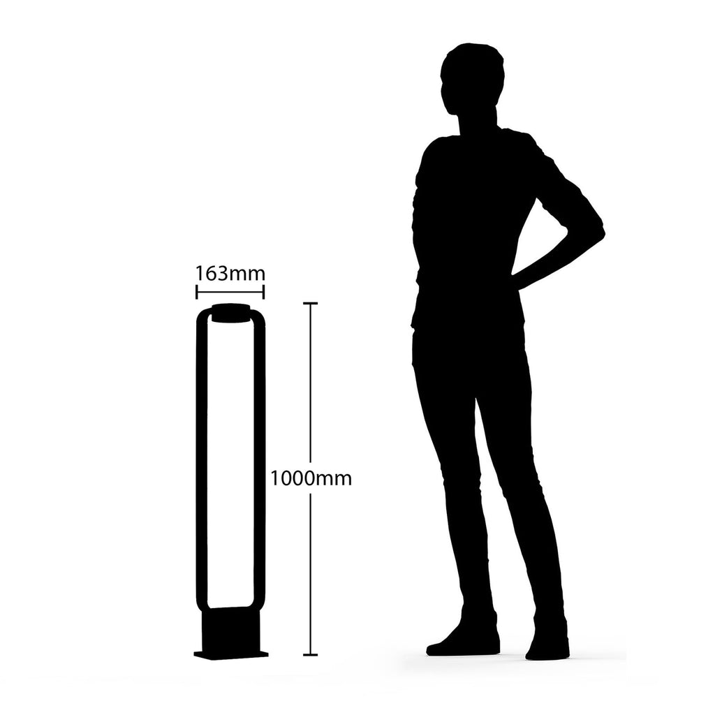 LED sti-lampe Belna antrasitt betong 100 cm IP65 sideprofil