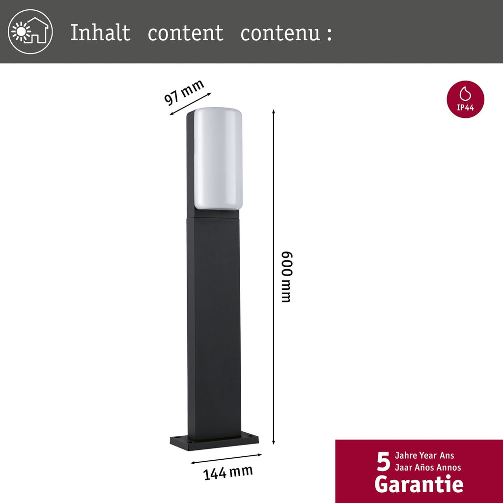 LED sti-lampe Bonnie aluminium antrasitt nærbilde