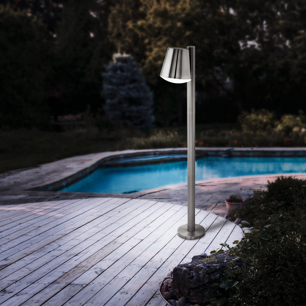 LED sti-lampe Caldiero-C rustfritt stål bakside