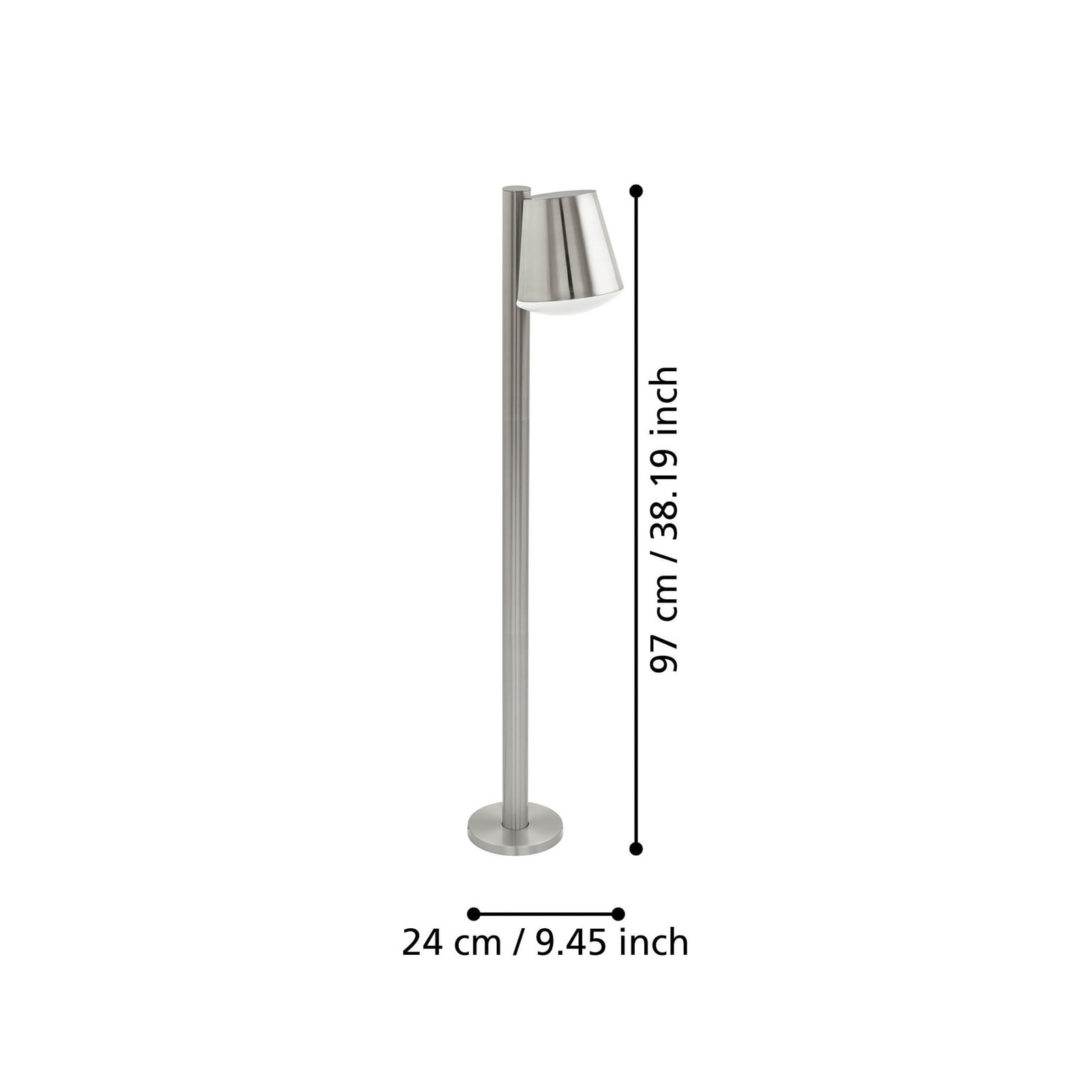 Detalj av LED sti-lampe Caldiero-C rustfritt stål E27