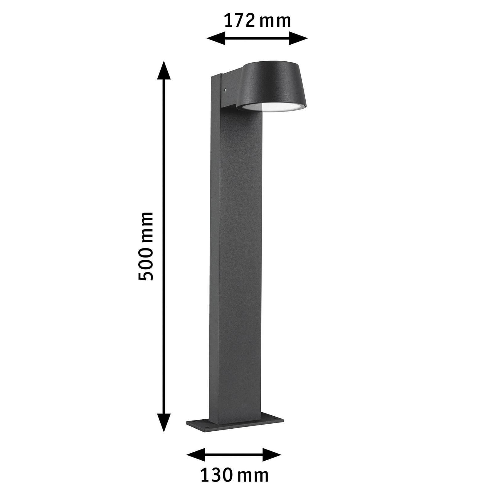 LED sti-lampe Capea antrasitt aluminium 50 cm IP44 med monteringsdetaljer